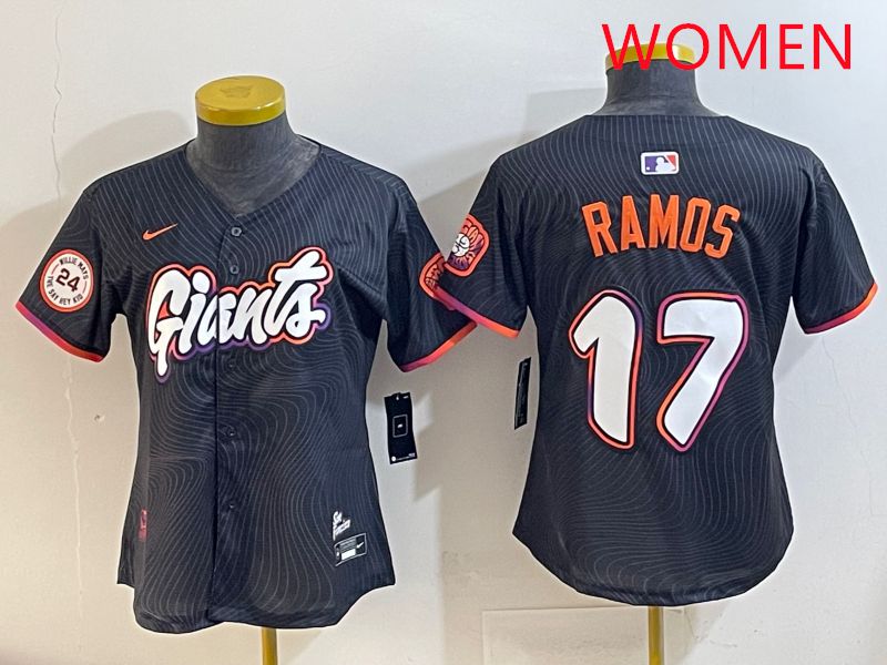 Women San Francisco Giants 17 Ramos Black Joint Name 2025 Nike MLB Jersey style 9